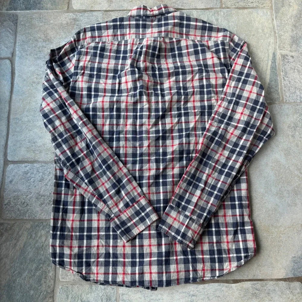 J.Crew Classic Fit Plaid‎ Button Down Shirt Men's M 100% Cotton Long Sleeve